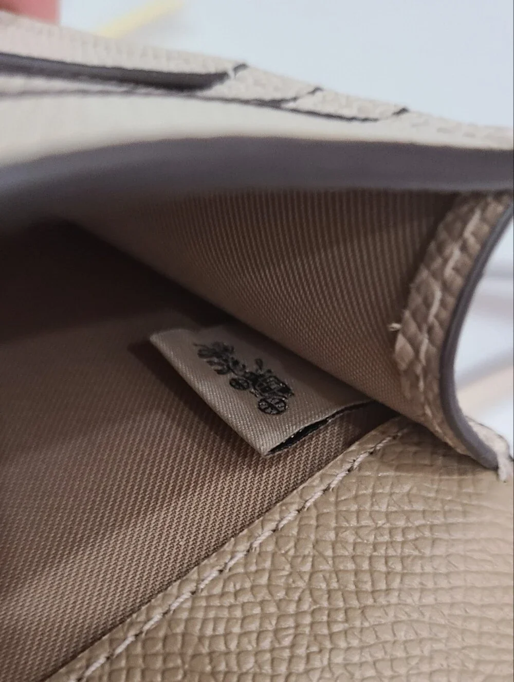 Coach North South Phone Crossbody Leather Bag in Solid Chalk